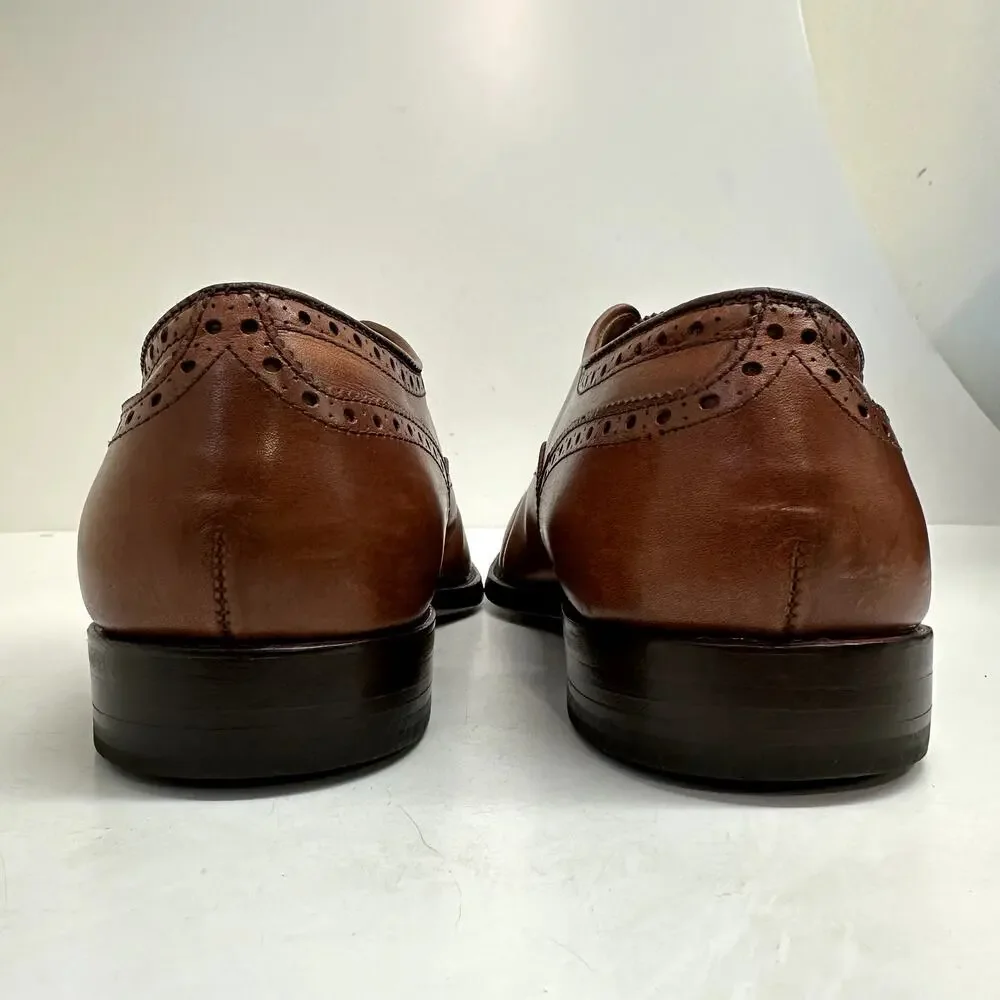 NEW HEELS Alden 911 Medallion Perf Tip Bal Oxford (Burnished Tan Calf) 7.5 E